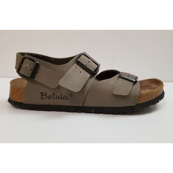 Betula by Birkenstock Milano Gray Tan Sandals Slingback EUR 39 US L8 M6 3 Straps main image 14